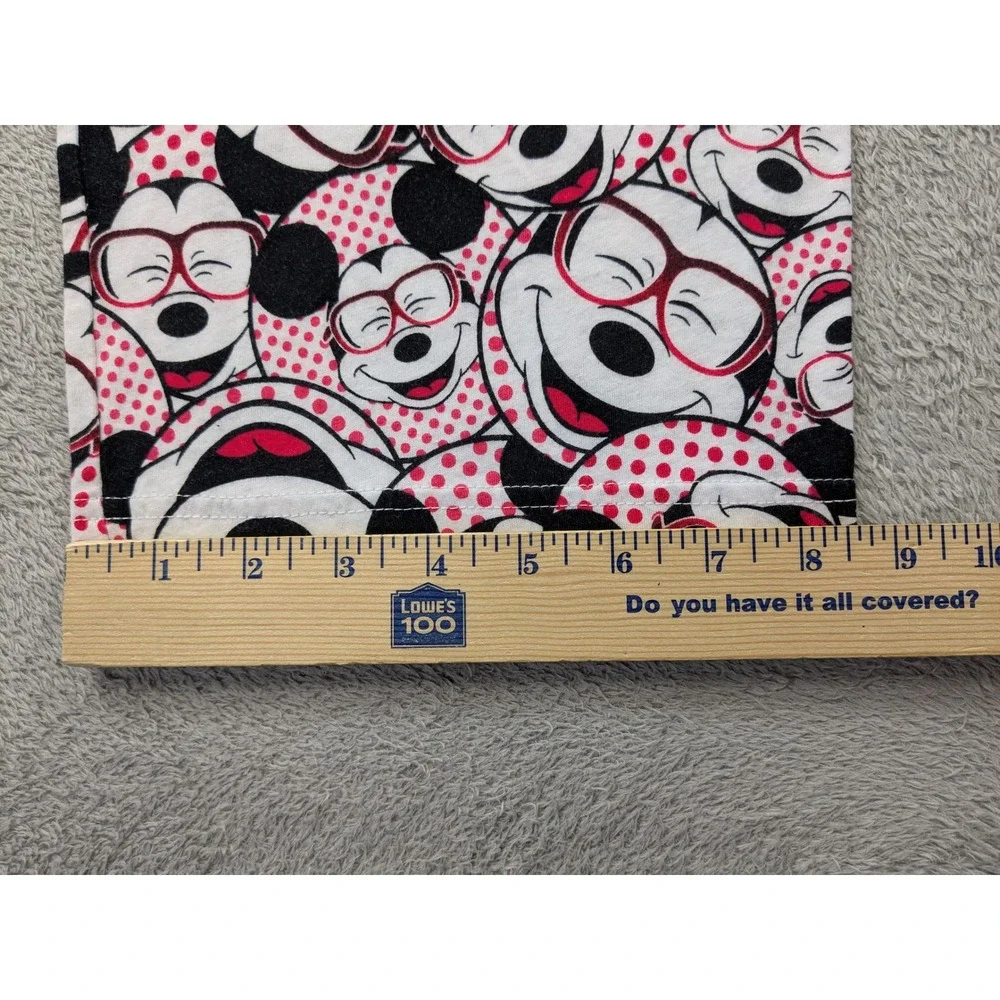 Disney Mickey Mouse Pajama Pants Womens Size Small Red Polka Dot Cotton Lounge - Picture 9 of 11